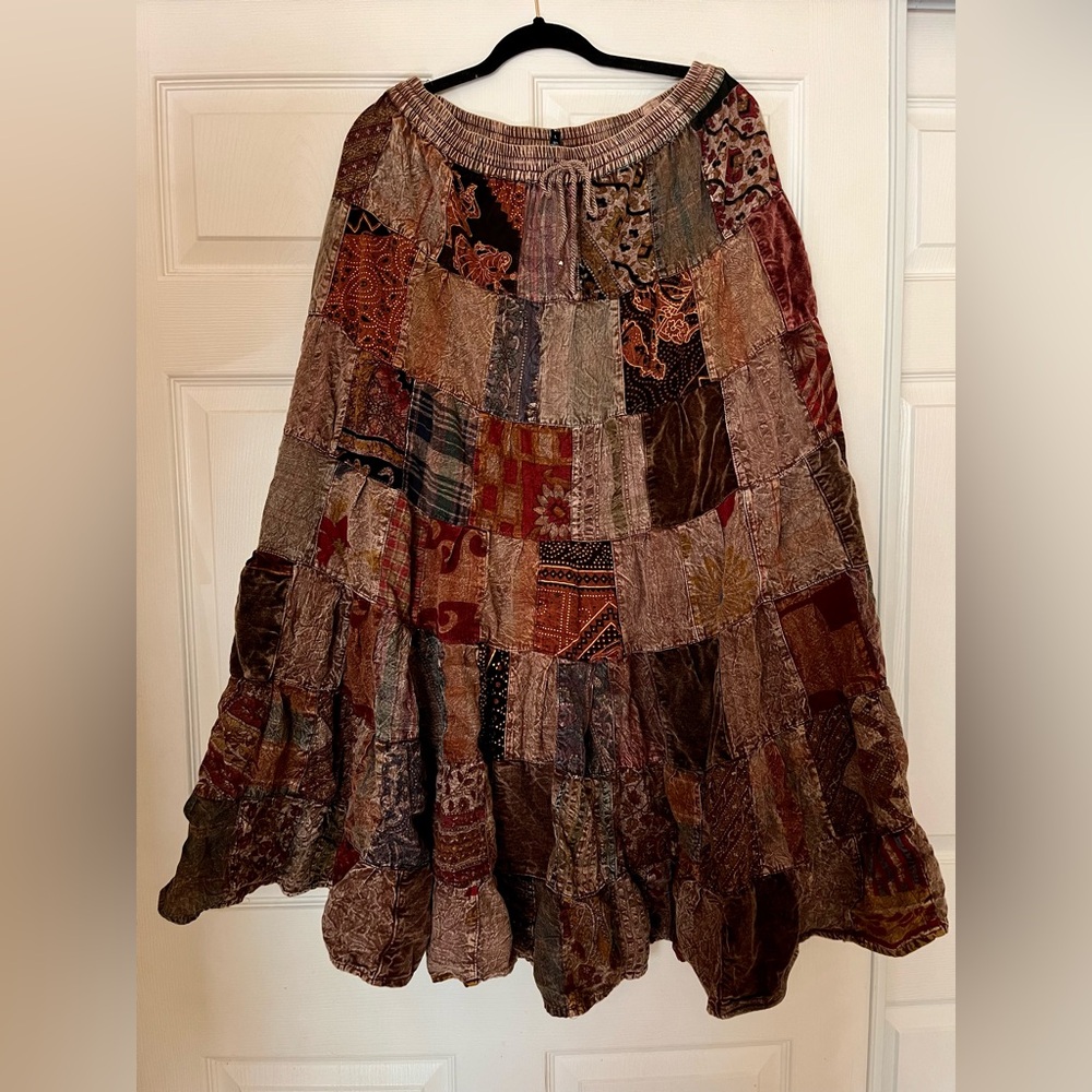 Sacred Threads Hippie Boho Patchwork Long Skirt